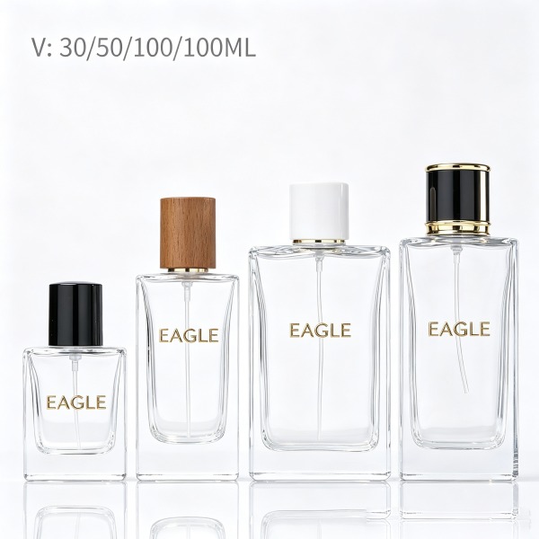 <bdi>50 ml</bdi> rectangular amber glass perfume bottle refillable spray bottle, wholesale — wholesale glass packaging from Eaglebottle China factory