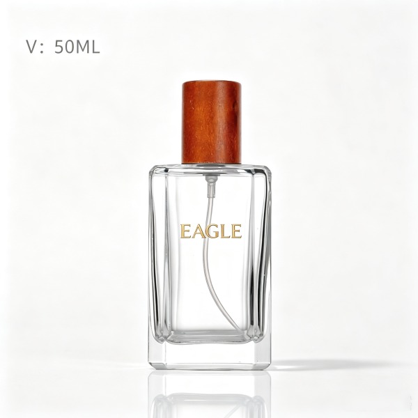 <bdi>75 ml</bdi> square frosted glass perfume bottle مع mist sprayer & collar — wholesale glass packaging from Eaglebottle China factory
