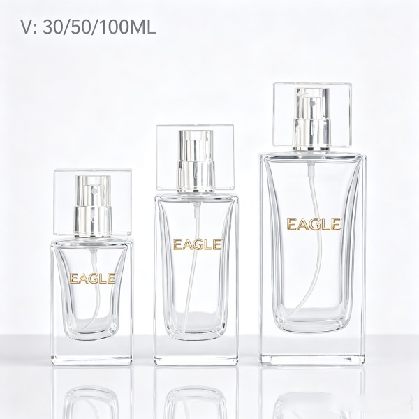 <bdi>50 ml</bdi> / <bdi>50 ml</bdi> tall slim blue glass perfume bottle مع fine-mist atomizer — wholesale glass packaging from Eaglebottle China factory