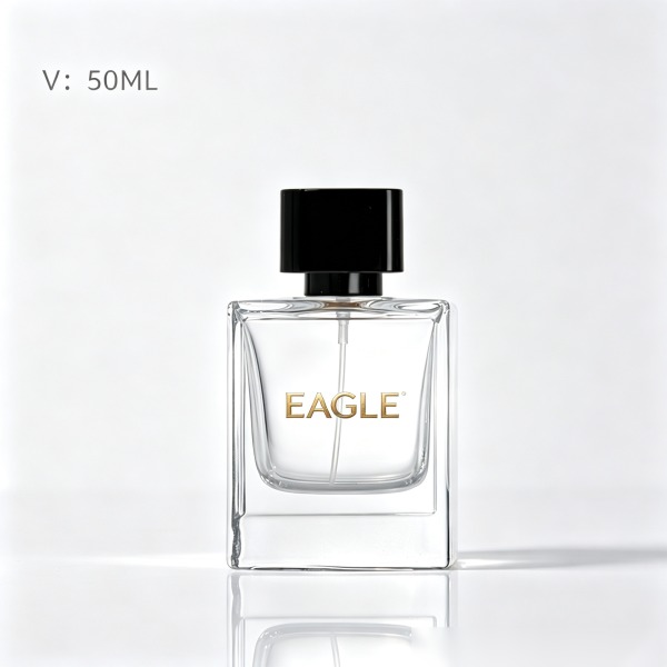 <bdi>50 ml</bdi> rectangular clear glass perfume bottle cologne & fragrance spray bottle — wholesale glass packaging from Eaglebottle China factory