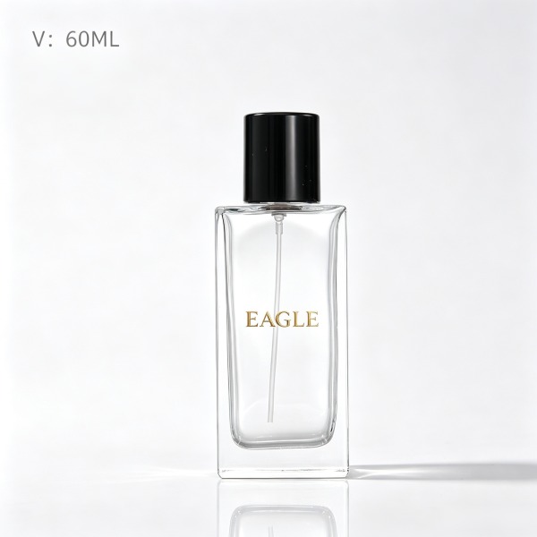 <bdi>50 ml</bdi> / <bdi>50 ml</bdi> square tinted smoke glass perfume bottle مع fine-mist atomizer — wholesale glass packaging from Eaglebottle China factory