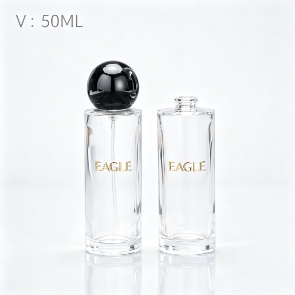<bdi>30 ml</bdi> square blue glass perfume bottle atomizer bottle مع decorative cap — wholesale glass packaging from Eaglebottle China factory