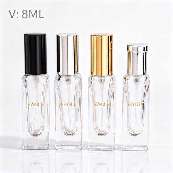 30 + <bdi>50 ml</bdi> rectangular glass perfume bottle atomizer bottle مع decorative cap — wholesale glass packaging from Eaglebottle China factory