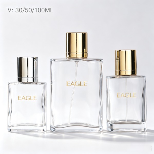<bdi>100 ml</bdi> round frosted glass perfume bottle atomizer bottle مع decorative cap — wholesale glass packaging from Eaglebottle China factory