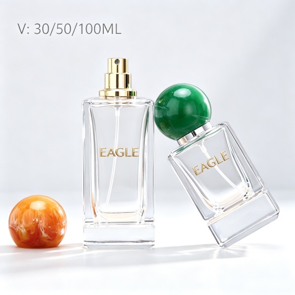<bdi>50 ml</bdi> / <bdi>50 ml</bdi> rectangular amber glass perfume bottle cologne & fragrance spray bottle — wholesale glass packaging from Eaglebottle China factory