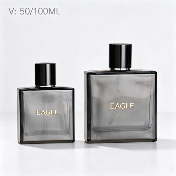 <bdi>75 ml</bdi> square frosted glass perfume bottle atomizer bottle مع decorative cap — wholesale glass packaging from Eaglebottle China factory
