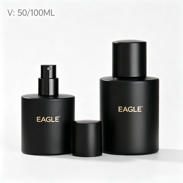 30 + <bdi>50 ml</bdi> square blue glass perfume bottle atomizer bottle مع decorative cap — wholesale glass packaging from Eaglebottle China factory