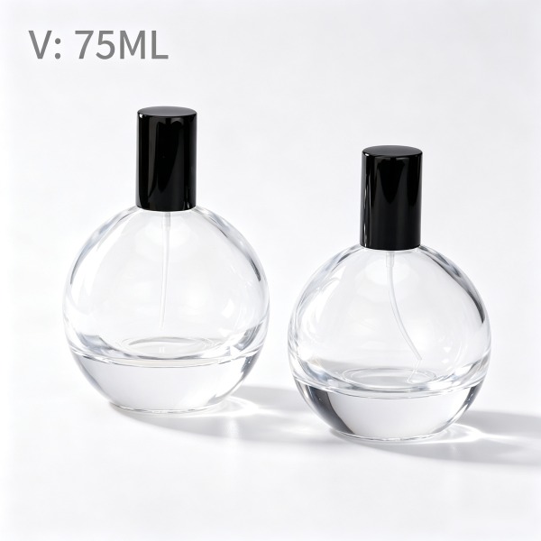 <bdi>100 ml</bdi> round gradient fade glass perfume bottle atomizer bottle مع decorative cap — wholesale glass packaging from Eaglebottle China factory