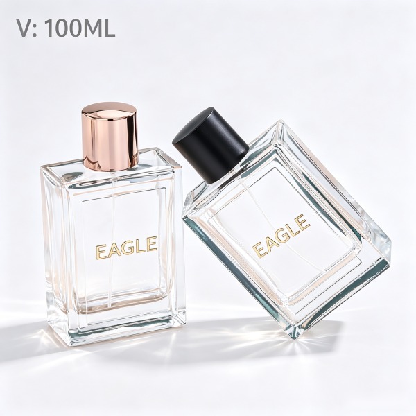 30 + <bdi>50 ml</bdi> rectangular frosted glass perfume bottle مع mist sprayer & collar — wholesale glass packaging from Eaglebottle China factory