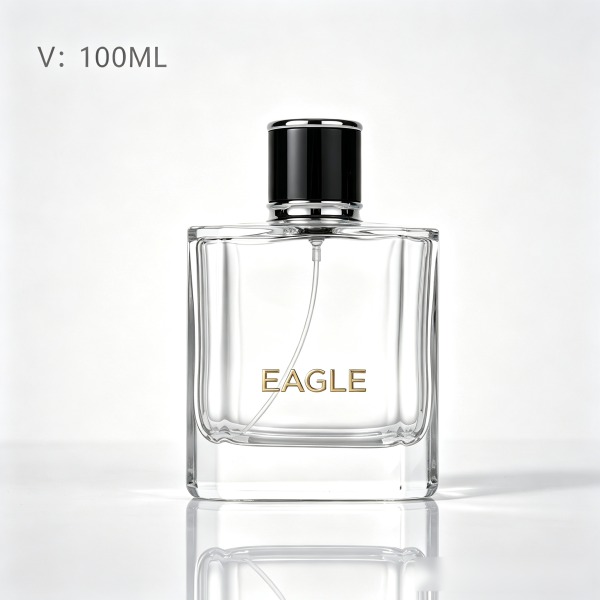 30 + <bdi>50 ml</bdi> square amber glass perfume bottle مع fine-mist atomizer — wholesale glass packaging from Eaglebottle China factory