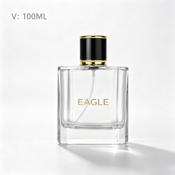 <bdi>75 ml</bdi> square amber glass perfume bottle atomizer bottle مع decorative cap — wholesale glass packaging from Eaglebottle China factory