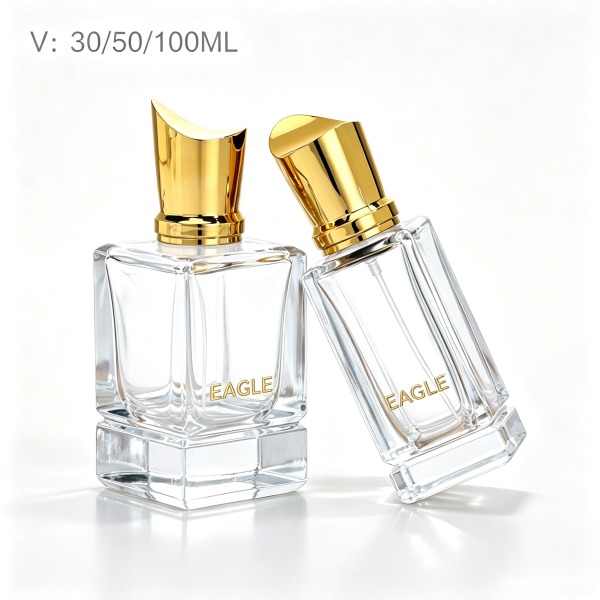 <bdi>100 ml</bdi> round glass perfume bottle مع fine-mist atomizer — wholesale glass packaging from Eaglebottle China factory