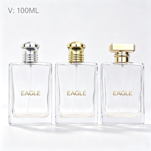 <bdi>100 ml</bdi> round gradient fade glass perfume bottle مع fine-mist atomizer — wholesale glass packaging from Eaglebottle China factory