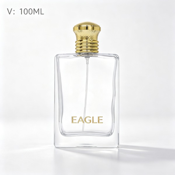 <bdi>100 ml</bdi> round blue glass perfume bottle مع fine-mist atomizer — wholesale glass packaging from Eaglebottle China factory