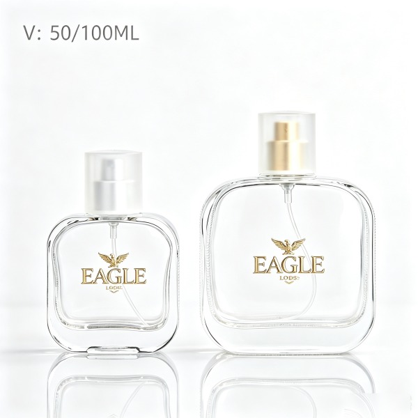 <bdi>50 ml</bdi> / <bdi>50 ml</bdi> rectangular amber glass perfume bottle atomizer bottle مع decorative cap — wholesale glass packaging from Eaglebottle China factory