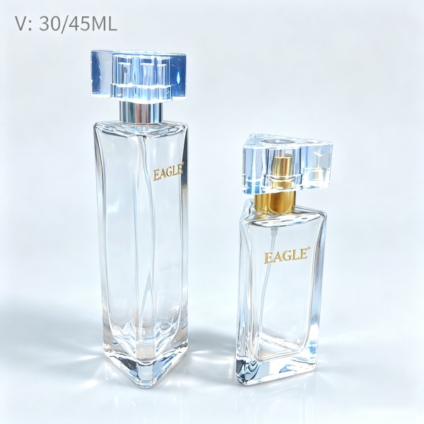<bdi>25 ml</bdi> tall slim tinted smoke glass perfume bottle atomizer bottle مع decorative cap — wholesale glass packaging from Eaglebottle China factory