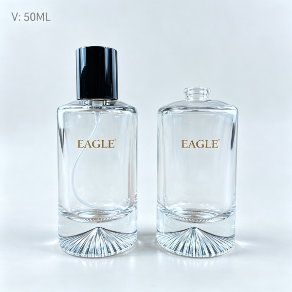 <bdi>75 ml</bdi> square frosted glass perfume bottle atomizer bottle مع decorative cap — wholesale glass packaging from Eaglebottle China factory