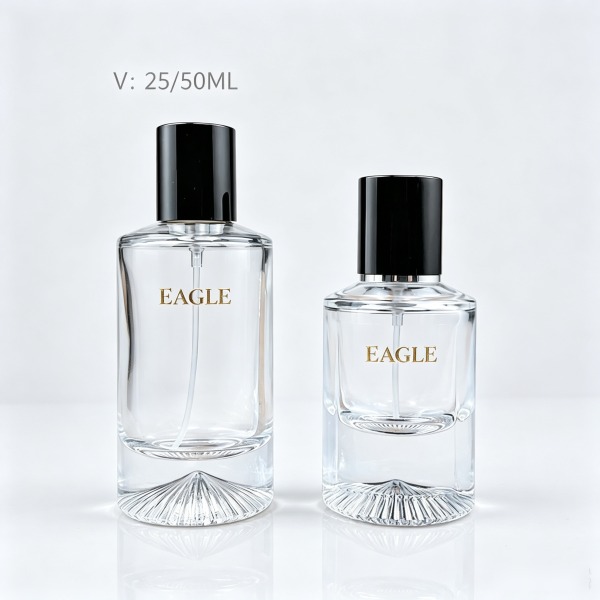 <bdi>50 ml</bdi> / <bdi>50 ml</bdi> cylindrical amber glass perfume bottle refillable spray bottle, wholesale — wholesale glass packaging from Eaglebottle China factory