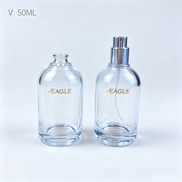 <bdi>50 ml</bdi> rectangular gradient fade glass perfume bottle مع fine-mist atomizer — wholesale glass packaging from Eaglebottle China factory