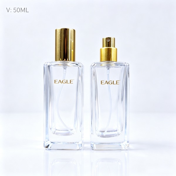 <bdi>50 ml</bdi> rectangular glass perfume bottle cologne & fragrance spray bottle — wholesale glass packaging from Eaglebottle China factory