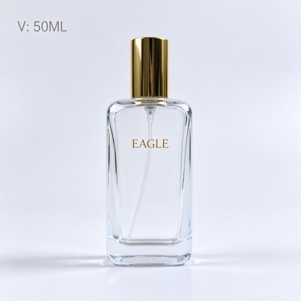 <bdi>75 ml</bdi> square glass perfume bottle مع fine-mist atomizer — wholesale glass packaging from Eaglebottle China factory
