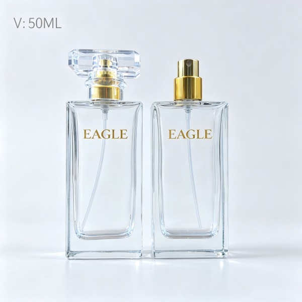 <bdi>75 ml</bdi> square clear glass perfume bottle cologne & fragrance spray bottle — wholesale glass packaging from Eaglebottle China factory