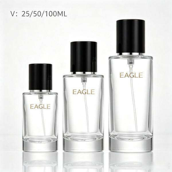30 + <bdi>50 ml</bdi> square frosted glass perfume bottle atomizer bottle مع decorative cap — wholesale glass packaging from Eaglebottle China factory