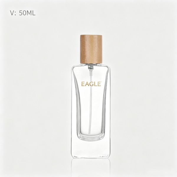 <bdi>50 ml</bdi> rectangular glass perfume bottle مع fine-mist atomizer — wholesale glass packaging from Eaglebottle China factory