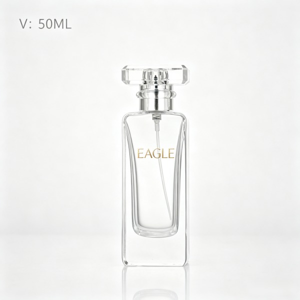 <bdi>50 ml</bdi> / <bdi>50 ml</bdi> rectangular gradient fade glass perfume bottle atomizer bottle مع decorative cap — wholesale glass packaging from Eaglebottle China factory