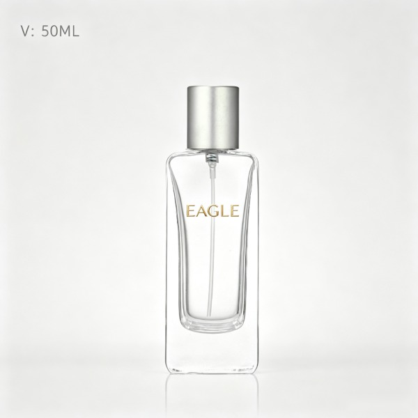 <bdi>75 ml</bdi> square frosted glass perfume bottle مع fine-mist atomizer — wholesale glass packaging from Eaglebottle China factory