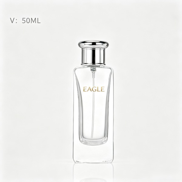 30 + <bdi>50 ml</bdi> square amber glass perfume bottle مع fine-mist atomizer — wholesale glass packaging from Eaglebottle China factory