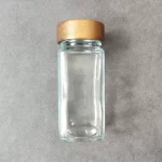 Pots d'espècies de vidre buits de 4 oz a l'engròs amb etiquetes i tapa metàl·lica hermètica Envasos d'ampolles d'espècies quadrades de cuina | Botella d'àguila