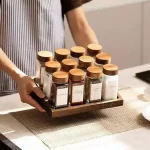 Pots d'espècies de vidre buits de 4 oz a l'engròs amb etiquetes i tapa metàl·lica hermètica Envasos d'ampolles d'espècies quadrades de cuina | Botella d'àguila