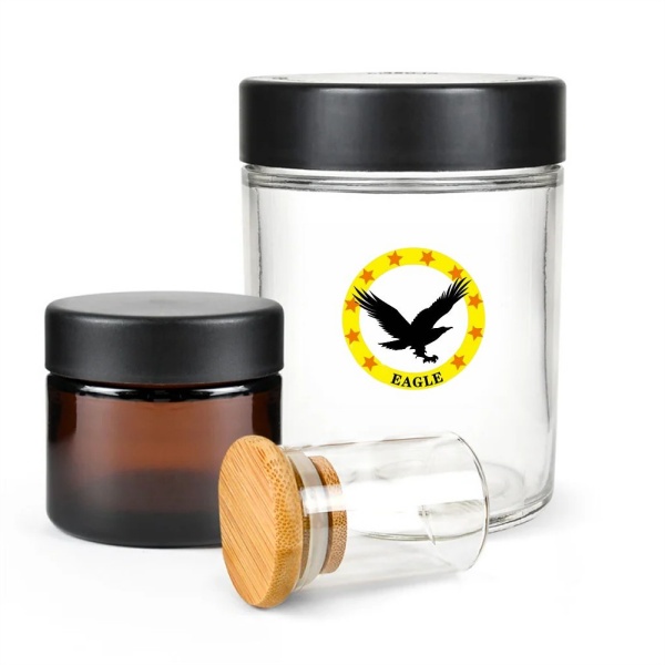 3 Oz 4 Oz Botol Penyimpanan Pabrik Stoples Simpanan Bening Penyimpanan Makanan Wadah Tahan Anak dengan Tutup Kedap Udara Toples Bunga Kaca Amber