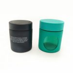 Venda a l'engròs de 3 oz de disseny de colors personalitzats Envàs a prova d'olors de flors amb finestra Pot de vidre hermètic a prova de nens amb tapa resistent a nens | Botella d'àguila