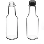 Grosir Botol Kaca Cabai Saus Panas Kosong 5Oz 8Oz 150Ml 250Ml Botol Kecap Saus Salad Bulat dengan Tutup Sekrup | botol elang