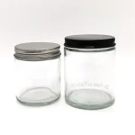 Grosir 6oz 8oz 9oz Toples Kaca Sisi Lurus Bening/Kuning/Biru dengan Tutup | botol elang