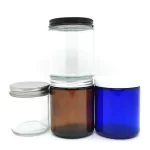 Grosir 6oz 8oz 9oz Toples Kaca Sisi Lurus Bening/Kuning/Biru dengan Tutup | botol elang
