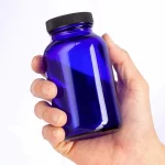 Velkoobchodní Wide Mouth 100CC Čirá jantarově modrá Frosted Pill Supplement Capsule Skleněná lahvička s plastovým uzávěrem 100ml pro použití ve zdravotnictví | Orlí láhev