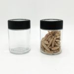 批发工厂玻璃罐2oz 3oz 4oz UV黑色放大玻璃罐儿童防护罐3.5g花臭味防儿童放大盖|鹰瓶