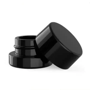 圆形黑色 UV 玻璃大麻浓缩罐 3ml 5ml 7ml 9ml