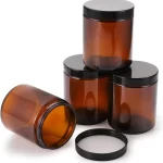 Venda a l'engròs de luxe de la decoració de la llar d'espelmes de vidre a mida d'oli d'aromateràpia espelma de cera de soja en 4 oz 6 oz 8 oz pot de vidre ambre | Botella d'àguila