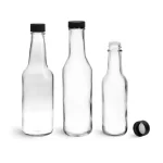 Grosir Botol Kaca Cabai Saus Panas Kosong 5Oz 8Oz 150Ml 250Ml Botol Kecap Saus Salad Bulat dengan Tutup Sekrup | botol elang