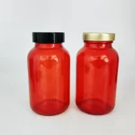 Velkoobchodní Wide Mouth 100CC Čirá jantarově modrá Frosted Pill Supplement Capsule Skleněná lahvička s plastovým uzávěrem 100ml pro použití ve zdravotnictví | Orlí láhev