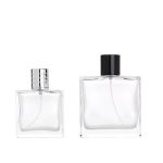 Square Glass Perfume Bottle Custom Clear 50ml 100ml