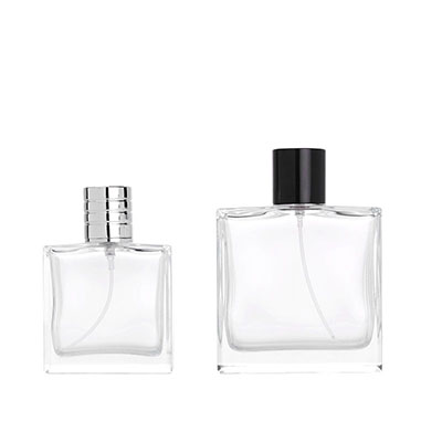 Square Glass Perfume Bottle Custom Clear 50ml 100ml