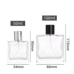 Wholesale Square Glass Perfume Bottle Custom Clear 50ml 100ml | Eaglebottle